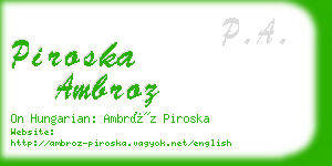 piroska ambroz business card